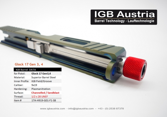 IGB Threaded Barrel 1/2x28 Glock 17 Gen 3,4