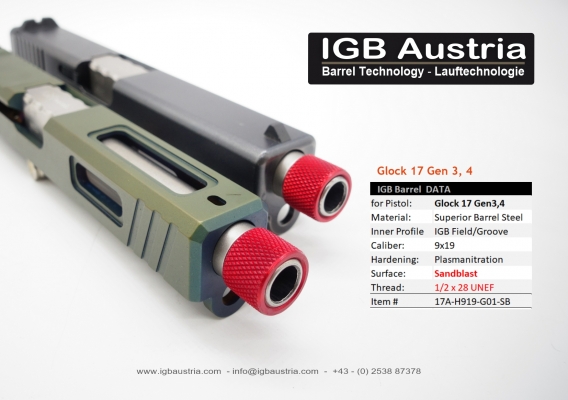 Glock 17, Gen3,4 Threaded barrel1/2x28, IGB