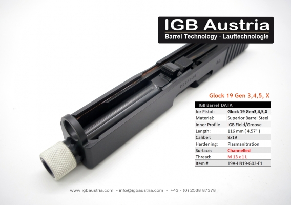 IGB Barrel Glock 19 M 13 x 1 L