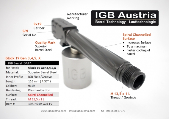 IGB Threaded Barrel M13,5x1L Glock 19